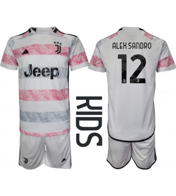 Juventus Alex Sandro #12 Borta Kläder Barn 2023-24 Kortärmad (+ Korta byxor)